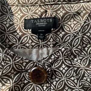 Talbots Brown/White Crop Jacket